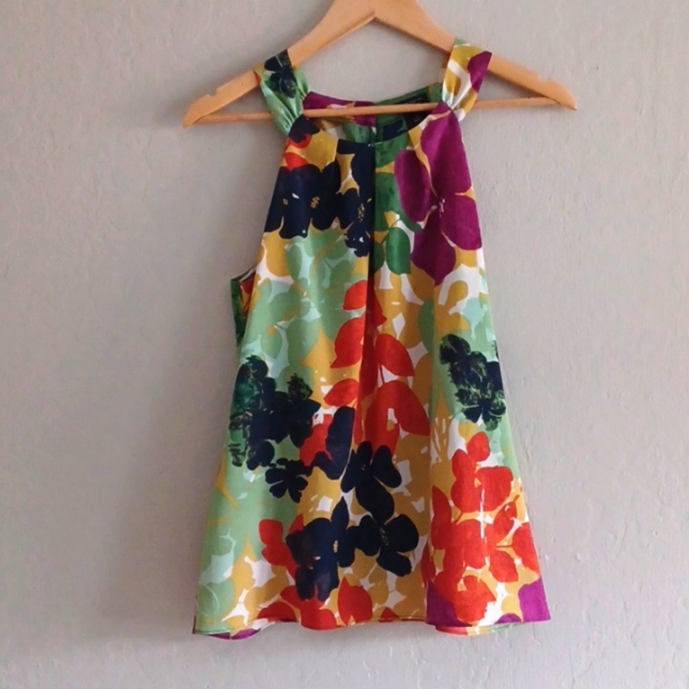 Ann Taylor Multicolor Floral Halter Blouse